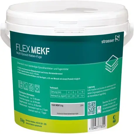 Strasser Flex Mekf плиточный клей затирочная смесь на эпоксидной основе (5 кг) белая