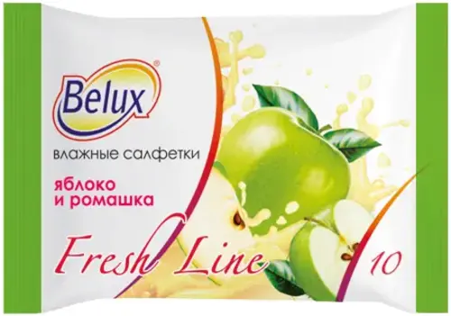 Belux Fresh Line Яблоко и Ромашка салфетки влажные (10 салфеток в пачке)