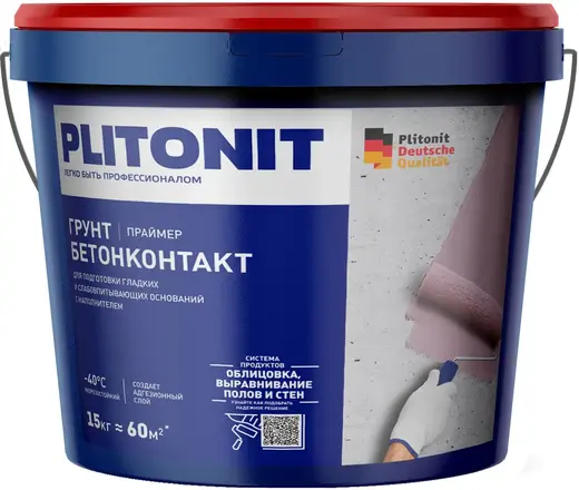 Плитонит Бетон-контакт грунт праймер с наполнителем (1.5 кг)