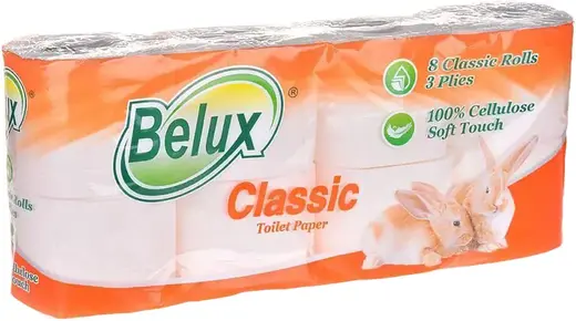 Belux Classic бумага туалетная (8 рулонов в упаковке) 3 слоя