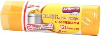 Авикомп Praktisch пакеты для мусора с завязками (10 пакетов) 120 л