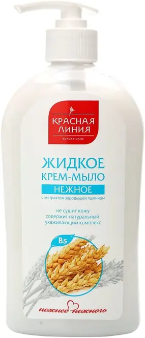 Красная Линия Нежное с Экстрактом Зародышей Пшеницы с Витамином В5 крем-мыло жидкое (520 г)