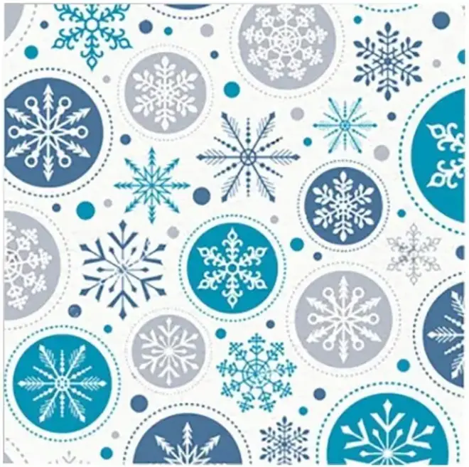 Семья и Комфорт Снежинки салфетки бумажные (100 салфеток в пачке)