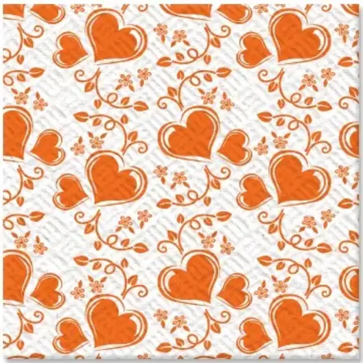 Семья и Комфорт Сердечки салфетки бумажные (50 салфеток в пачке)