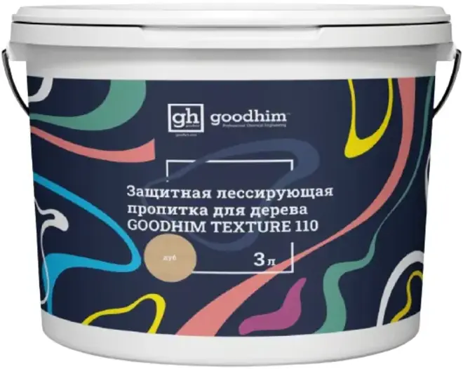 Goodhim Texture 110 защитная лессирующая пропитка для дерева (3 л) дуб