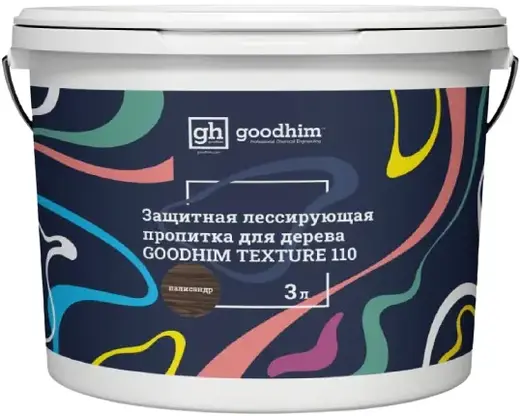 Goodhim Texture 110 защитная лессирующая пропитка для дерева (3 л) палисандр