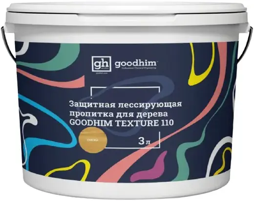 Goodhim Texture 110 защитная лессирующая пропитка для дерева (3 л) сосна