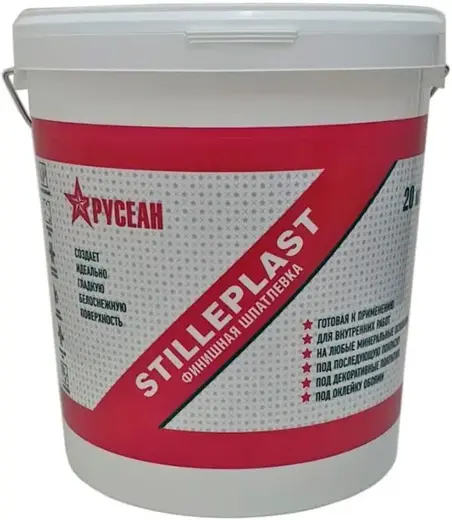 Русеан Stilleplast пастообразная полимерная финишная шпатлевка (20 кг)