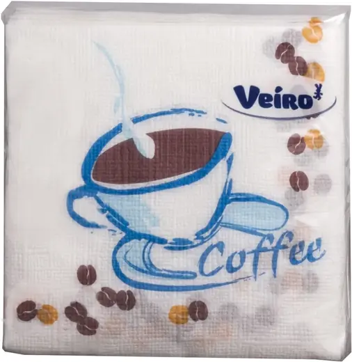 Veiro салфетки бумажные с рисунком (100 салфеток в пачке) чашка кофе