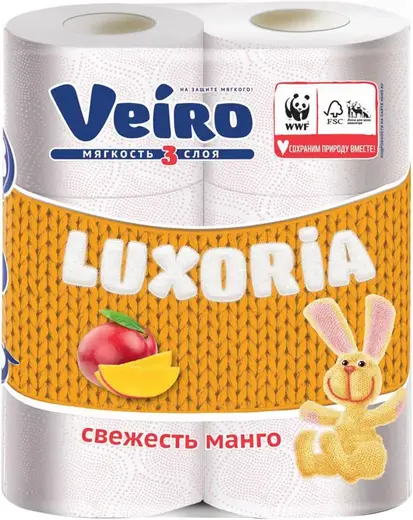 Veiro Luxoria Aroma Свежесть Манго бумага туалетная (6 рулонов в упаковке)