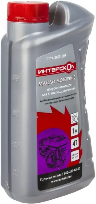 Интерскол масло полусинтетическое для четырехтактных двигателей (1 л)