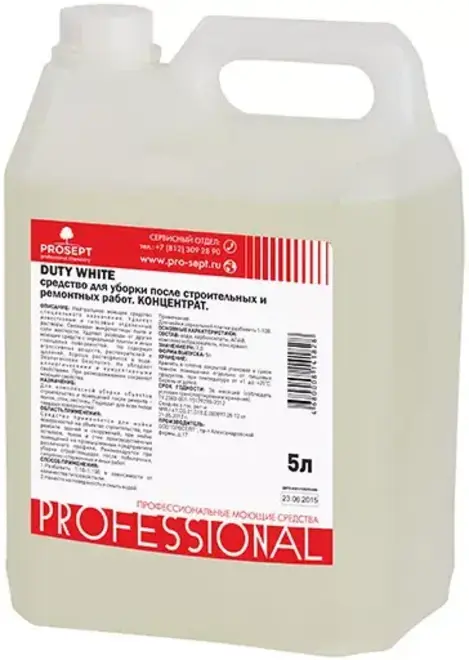 Просепт Professional Duty White удалитель строительной пыли всех типов (5 л)