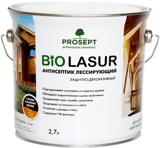 Просепт Bio Lasur антисептик лессирующий защитно-декоративный (2.7 л) бук