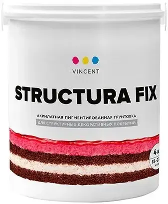 Vincent Structura Fix акрилатная пигментированная грунтовка (4 кг)