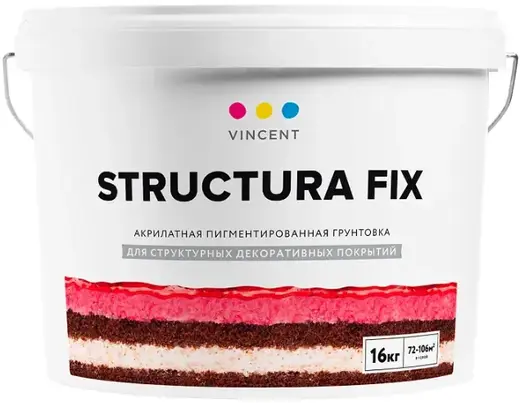 Vincent Structura Fix акрилатная пигментированная грунтовка (16 кг)