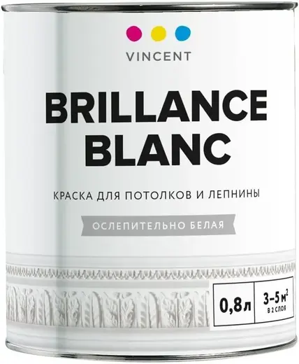 Vincent Brillance Blanc краска для потолков и лепнины (800 мл) ослепительно белая