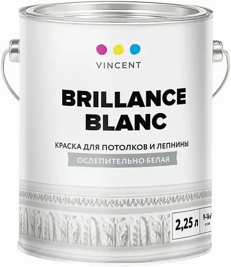 Vincent Brillance Blanc краска для потолков и лепнины (2.25 л) ослепительно белая