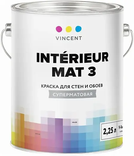 Vincent Interieur Mat 3 краска для стен и обоев (2.25 л) белая