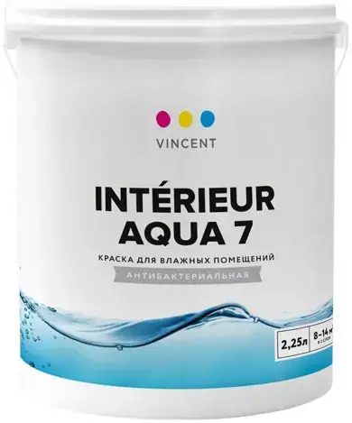 Vincent Intеrieur Aqua 7 водно-дисперсионная акрилатная краска для влажных помещений (2.25 л) белая