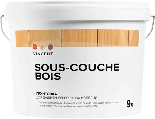 Vincent Sous-Couche Bois грунтовка для защиты деревянных изделий (9 л)