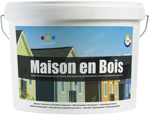 Vincent Maison en Bois водно-дисперсионная краска-лазурь (9 л) бесцветная