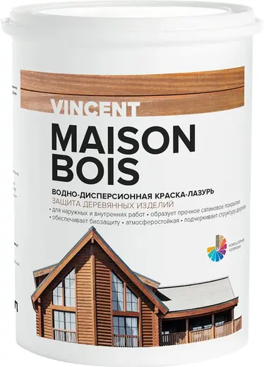 Vincent Maison en Bois водно-дисперсионная краска-лазурь (900 мл) белая