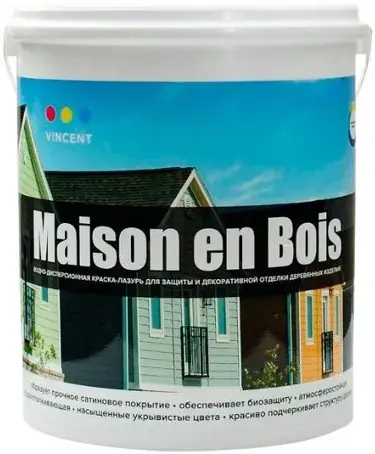 Vincent Maison en Bois водно-дисперсионная краска-лазурь (2 л) белая