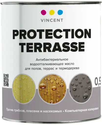 Vincent Protection Terrasse антибактериальное водоотталкивающее масло для полов террас (900 мл)