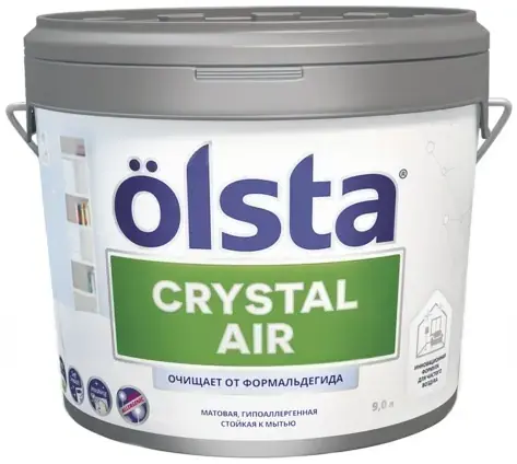 Olsta Crystal Air краска интерьерная инновационная (900 мл) белая база A