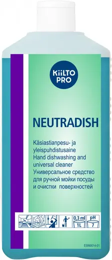 Kiilto Pro Neutradish нейтральное жидкое моющее средство для посуды и поверхностей (1 л)