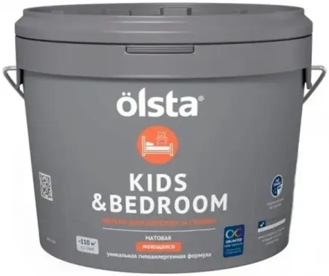 Olsta Kids & Bedroom краска для детских и спален (900 мл) белая база A