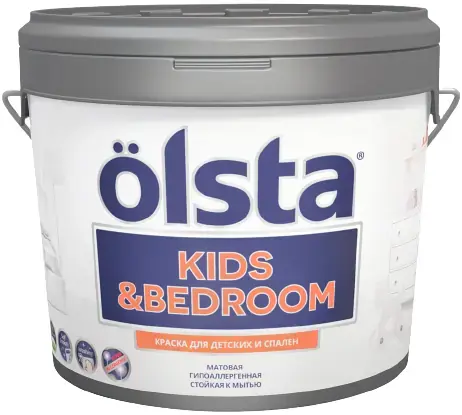Olsta Kids & Bedroom краска для детских и спален (2.7 л) белая база A