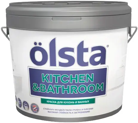 Olsta Kitchen & Bathroom краска для кухонь и ванных (2.7 л) белая база A
