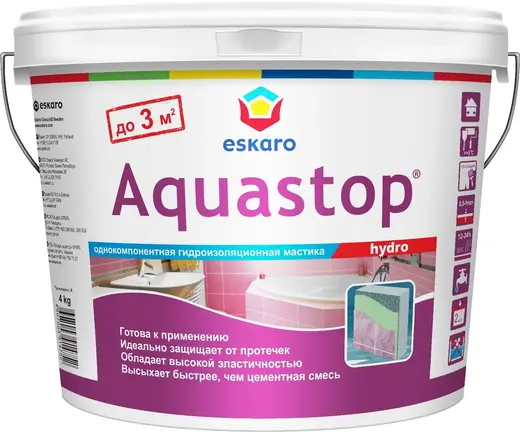 Eskaro Aquastop Hydro гидроизоляционная мастика (4 кг)