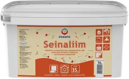 Eskaro Seinaliim клей для легких и тяжелых настенных покрытий (5 л)