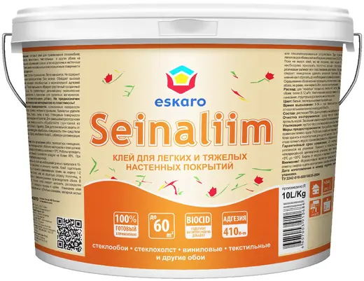 Eskaro Seinaliim клей для легких и тяжелых настенных покрытий (10 л)