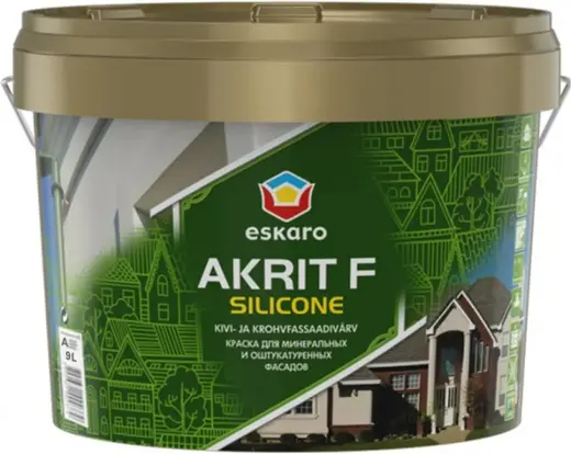 Eskaro Akrit F Silicone краска для минеральных и оштукатуренных фасадов (9 л) белая