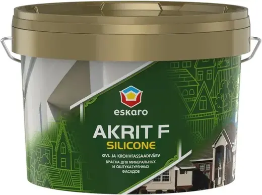 Eskaro Akrit F Silicone краска для минеральных и оштукатуренных фасадов (2.7 л) бесцветная
