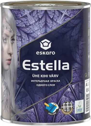 Eskaro Estella краска интерьерная одного слоя (900 мл) белая