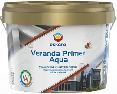 Eskaro Veranda Primer Aqua грунтовочная краска для дерева (2.7 л) белая