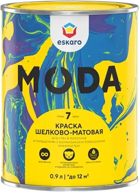 Eskaro Moda 7 краска для стен и потолков (900 мл) белая