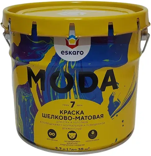 Eskaro Moda 7 краска для стен и потолков (2.7 л) белая