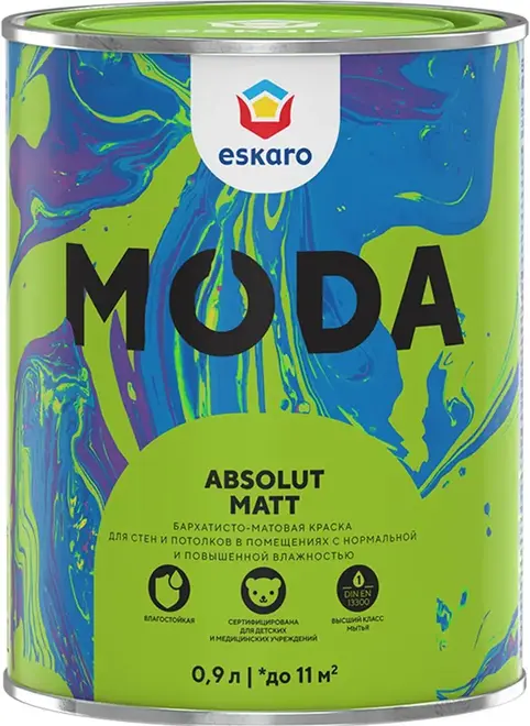 Eskaro Moda Absolut Matt краска для стен и потолков (900 мл) белая