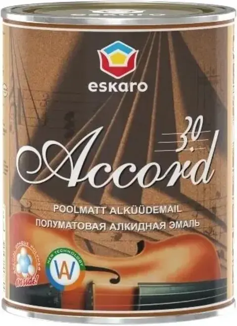 Eskaro Accord 30 эмаль универсальная алкидная (900 мл) бесцветная