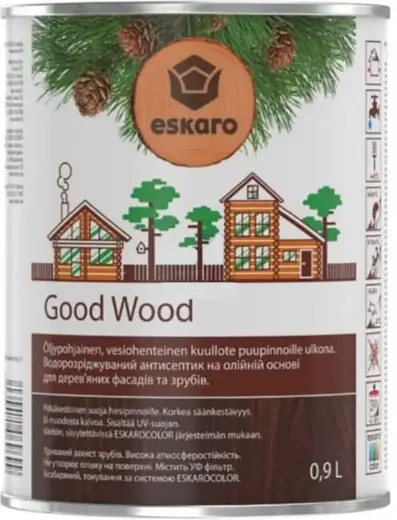 Eskaro Good Wood антисептик для деревянных фасадов, срубов и террас (900 мл)