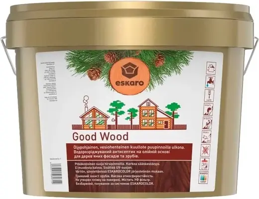 Eskaro Good Wood антисептик для деревянных фасадов, срубов и террас (2.7 л)