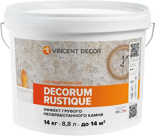 Vincent Decor Decorum Rustique декоративная штукатурка с эффектом грубого камня (14 кг)