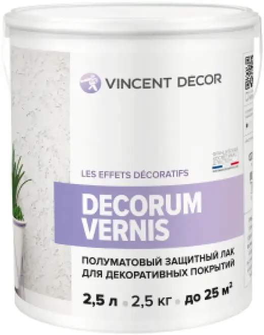 Vincent Decor Decorum Vernis защитный лак для декоративных покрытий (2.5 л) полуматовый