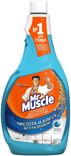 Мистер Мускул Профессионал Чистота и Блеск без Разводов После Дождя средство для стекол и поверхностей (530 мл) №6893/0792/8669/