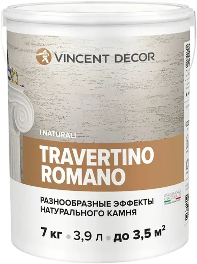 Vincent Decor Travertino Romano декоративное покрытие разнообразные эффекты камня (7 кг)